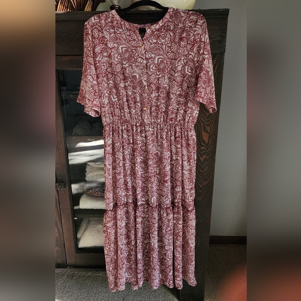 Floral Red Dress